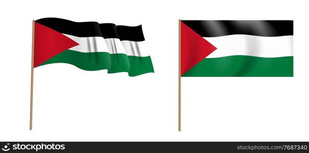 colorful naturalistic waving Gaza Strip flag. Vector Illustration. EPS10. colorful naturalistic waving Gaza Strip flag. Vector Illustration