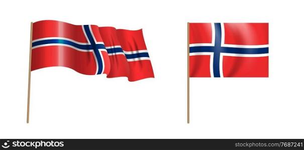 colorful naturalistic waving Norway flag. Vector Illustration. EPS10. colorful naturalistic waving Norway flag. Vector Illustration
