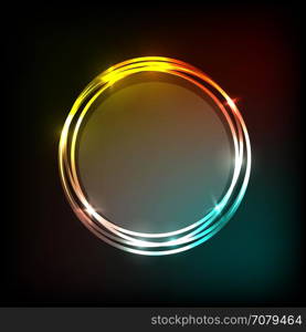Colorful neon circles banner abstract background, stock vector