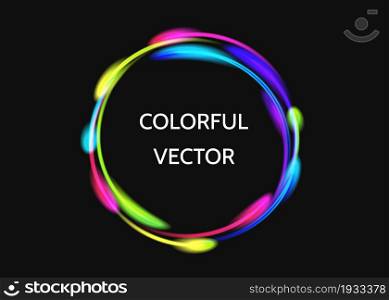 Colorful neon light circle.