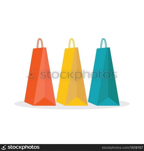 Colorful of shopping bag Icon, vector illustration.