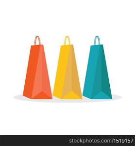 Colorful of shopping bag Icon, vector illustration.