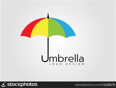 colorful open umbrella element icons business logo