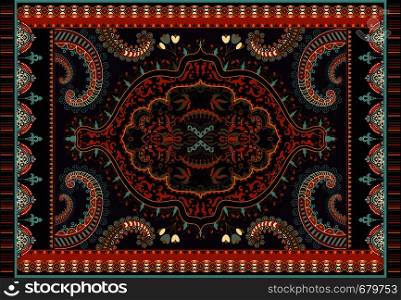 Colorful ornamental vector design for rug, carpet, tapis. Persian rug, textile. Geometric floral backdrop. Arabian ornament with decorative elements. Turkey floral carpet. Colorful ornamental vector design for rug, carpet, tapis. Persian rug, textile. Geometric floral backdrop. Arabian ornament with decorative elements. Turkey floral ornamental carpet