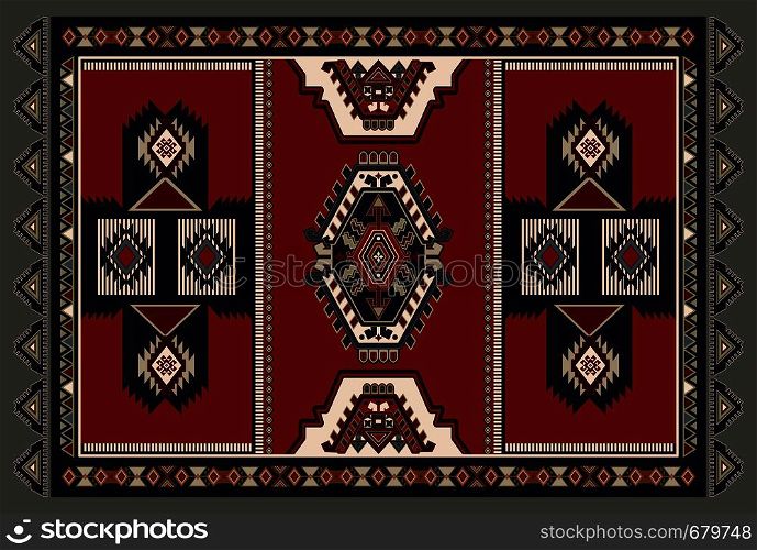Colorful ornamental vector design for rug, carpet, tapis. Persian rug, towel, textile. Geometric floral backdrop. Arabian ornament with decorative elements. Vector ornamental template