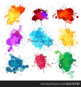 colorful paint splash set