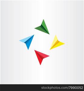 colorful paper airplanes vector plane design