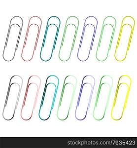 Colorful Paper Clips Isolated on White Background.. Paper Clips