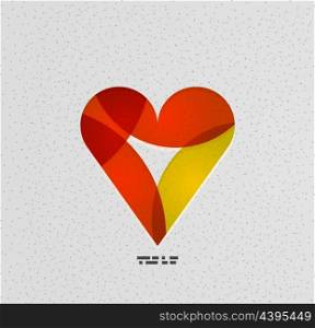 Colorful paper heart modern vector template