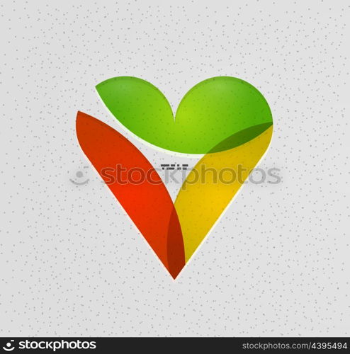 Colorful paper heart modern vector template