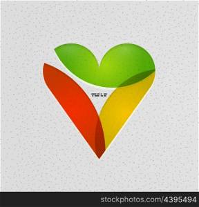 Colorful paper heart modern vector template