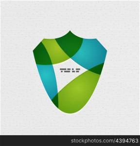 Colorful paper shield modern vector design