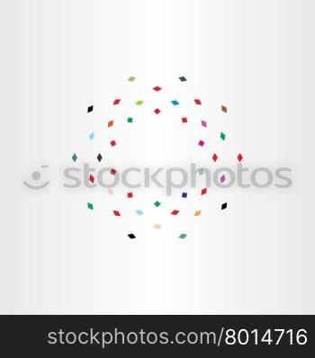 colorful particles squares fly circle motion vector icon