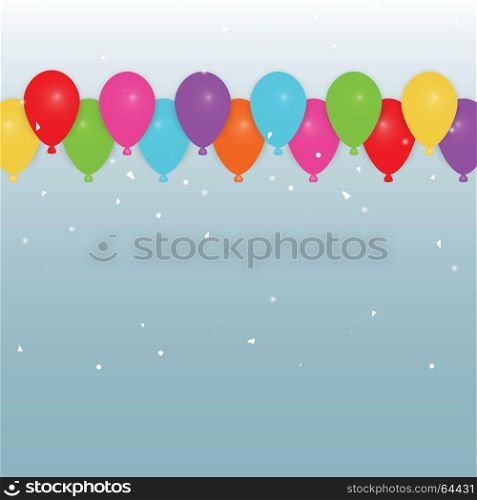 Colorful party balloons and confetti, stock vector