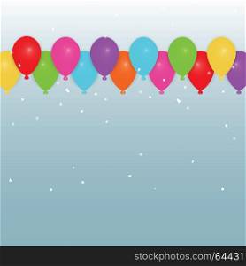 Colorful party balloons and confetti, stock vector