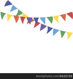 Colorful party flags. Vector illustration