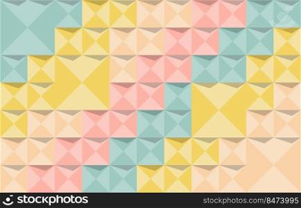Colorful Pastel Square Geometric Abstract Flat Background