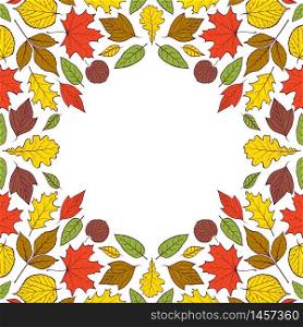 Colorful pattern with autumn leaves.Autumn background.Vector illustration.. Pattern with autumn leaves
