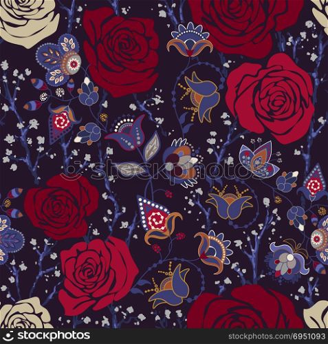 Colorful pattern with roses. Decorative flowers, seamless pattern. Wallpaper for iphone cover, textile, web, cards, invitations, curtains. Decorative flowers, seamless pattern. Wallpaper for iphone cover, textile, web, cards invitations curtains