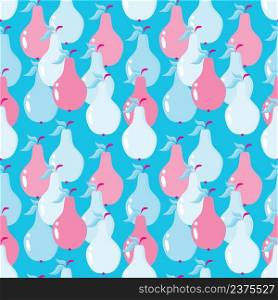 Colorful pear fruit seamless pattern vector illustration.