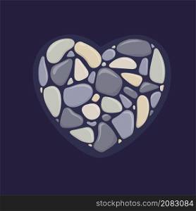 colorful Pebble Art of Heart vector ,Heart shaped art from stone