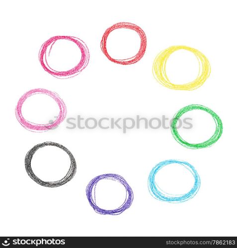 Colorful pencil circles set