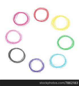 Colorful pencil circles set