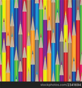 Colorful pencil seamless pattern. Vector illustration.