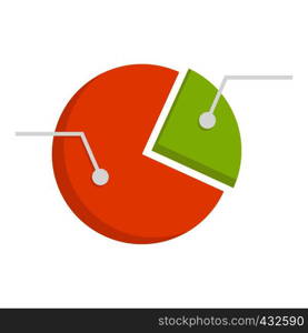 Colorful pie graphic chart icon flat isolated on white background vector illustration. Colorful pie graphic chart icon isolated