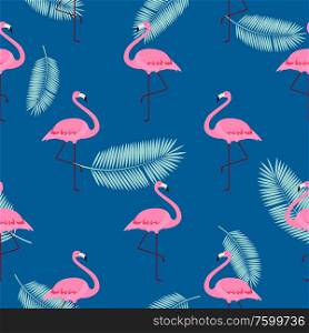 Colorful Pink Flamingo Seamless Pattern Background. Vector Illustration. EPS10. Colorful Pink Flamingo Seamless Pattern Background. Vector Illustration