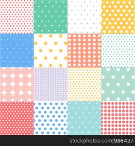 Colorful Polka Dots Vector Patterns