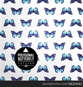 Colorful polygonal butterfly flying. Geometric pattern Color butterfly flying