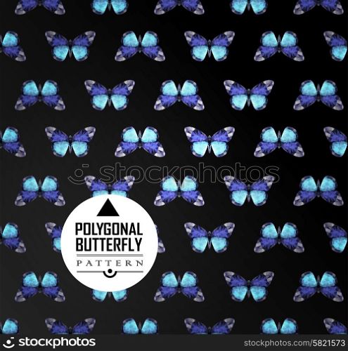 Colorful polygonal butterfly flying. Geometric pattern Color butterfly flying
