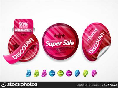 Colorful price and sale tags