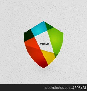 Colorful protection shield vector paper design concept