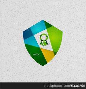 Colorful protection shield vector paper design concept