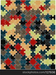 Colorful puzzle, separate pieces