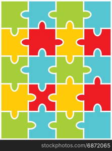 colorful puzzle, separate pieces