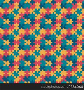 Colorful puzzles pattern. Creative seamless background with multicolored puzzle pieces together. Vector repeat illustration.. Colorful puzzles pattern. Creative seamless background with multicolored puzzle pieces together. Vector repeat illustration