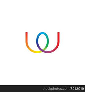 colorful rainbow letter w logo icon vector symbol