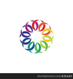 colorful rainbow link circle chain vector design