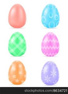 colorful realistic easter eggs stock vector illustration isolated on white background