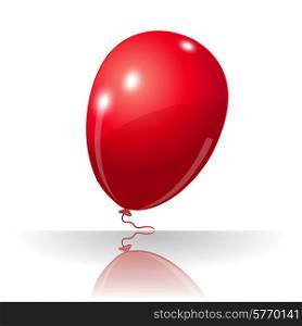Colorful red balloon element for holiday background isolated.