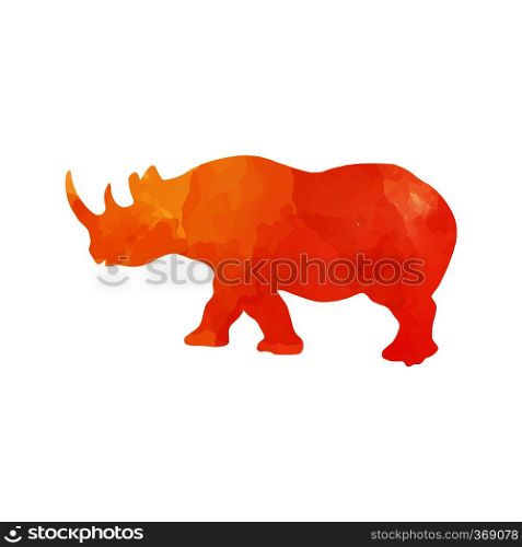 colorful rhino watercolor theme vector