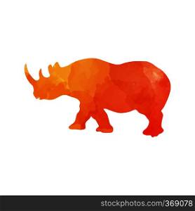 colorful rhino watercolor theme vector