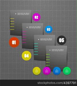 Colorful ribbon infographic steps option vector