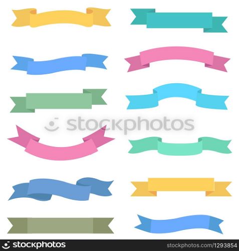 Colorful ribbon set, vector design elements