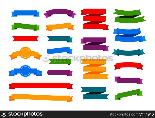 Colorful ribbons banners. Set of ribbons. Vector stock illustration. Colorful ribbons banners. Set of ribbons. Vector stock illustration.