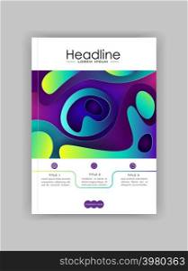 Colorful rounded futuristic cover design. Modern style geometric pattern. Banner flyer advertisement. Vector Illustration.