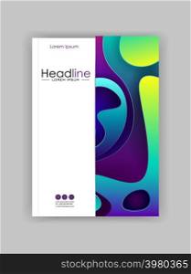 Colorful rounded futuristic cover design. Modern style geometric pattern. Banner flyer advertisement. Vector Illustration.